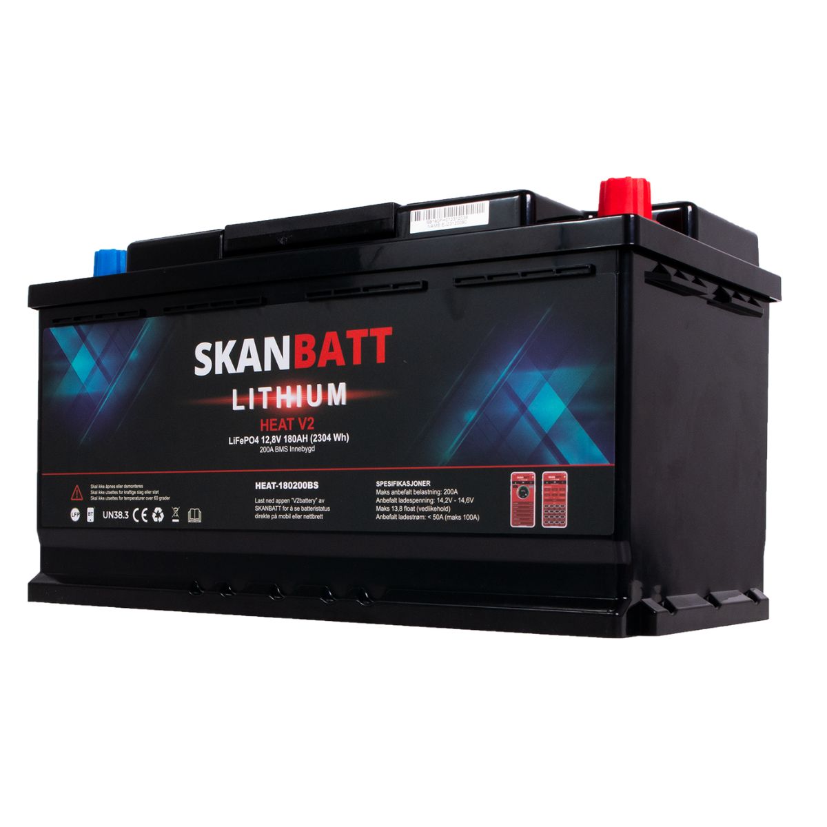 SKANBATT V2 Lithium 12V 180Ah 150A BMS - L5 - RISCALDATA