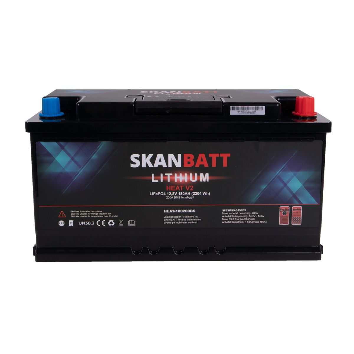 SKANBATT V2 Lithium 12V 180Ah 150A BMS - L5 - RISCALDATA
