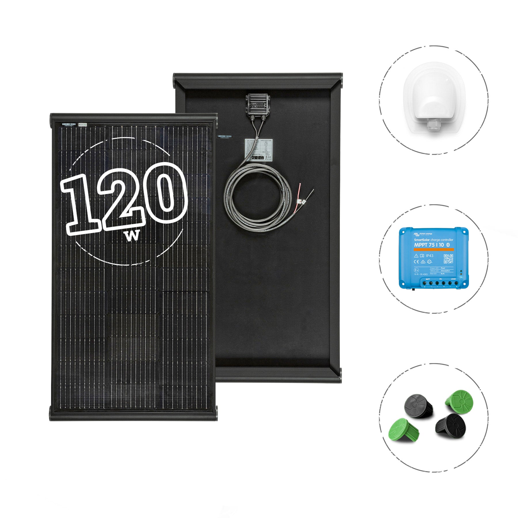 SPG120BB BLACK BOOST PANEL KIT + VICTRON MPPT REGULATOR 75/10