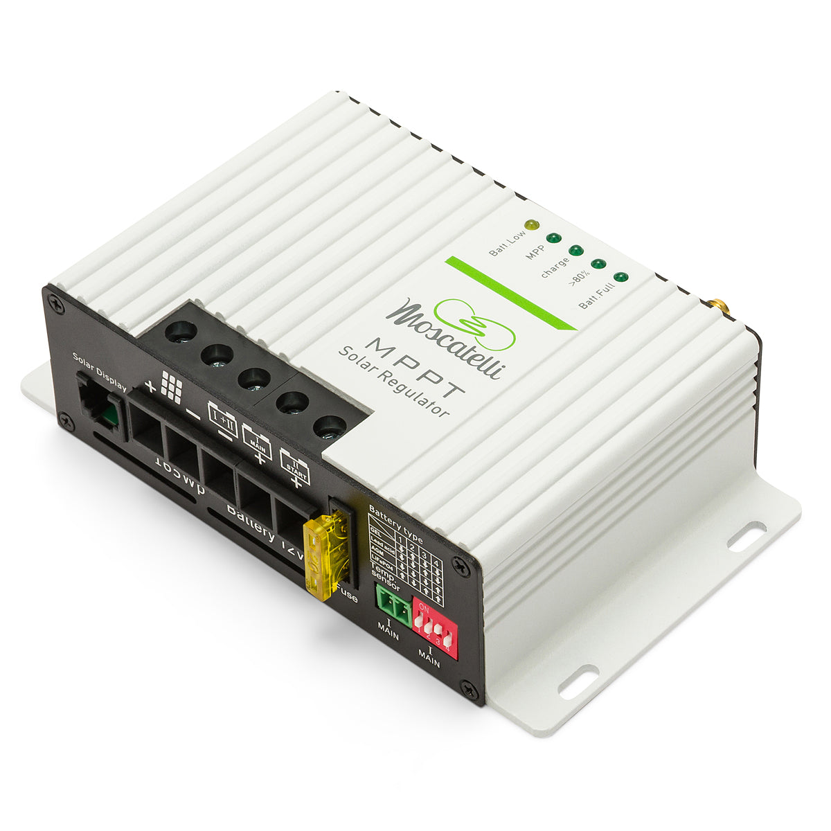 Regolatore MPPT 12 A DUO – fusibile esterno – Bluetooth Integrato - Bianco