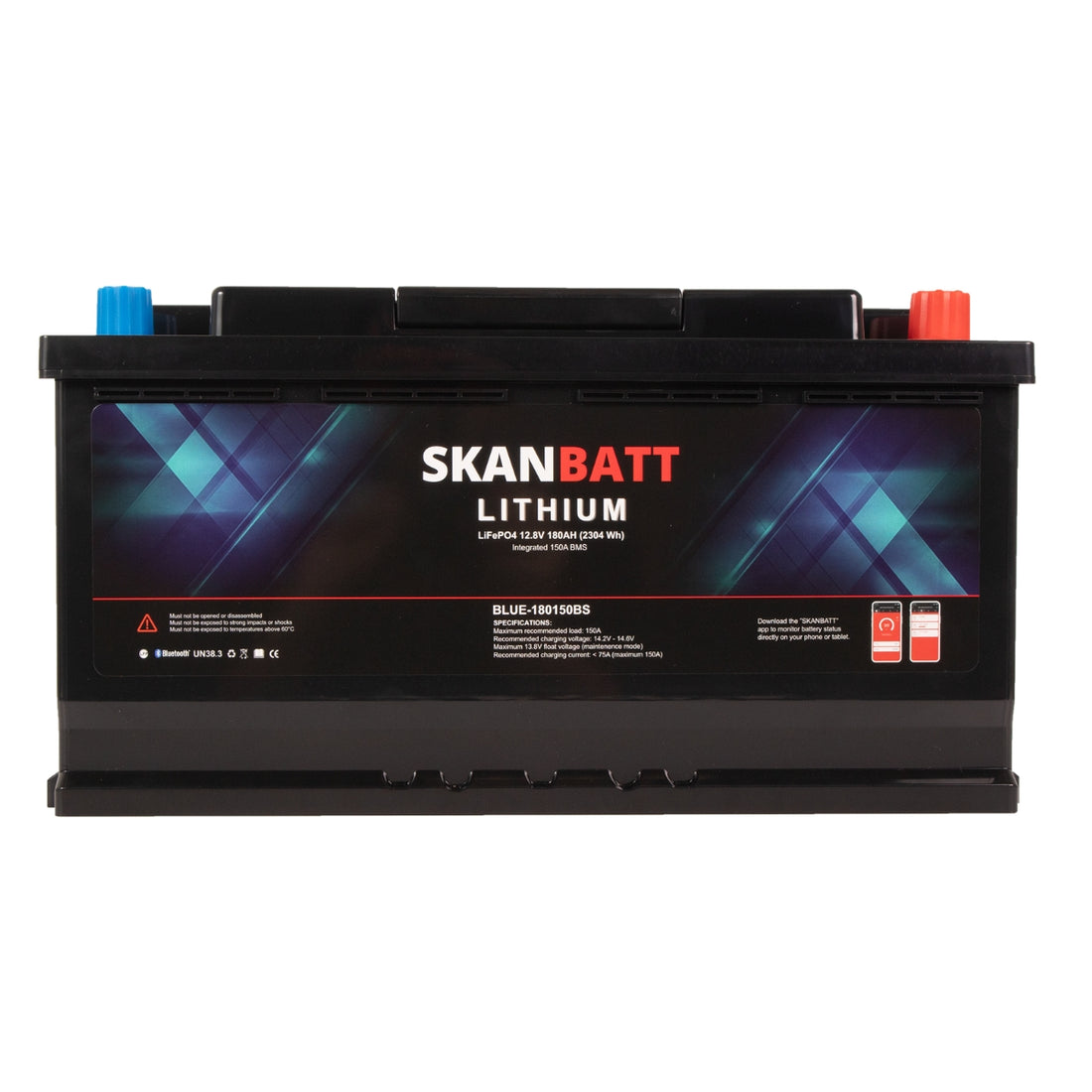 SKANBATT Lithium 12V 180Ah 150A BMS - L5