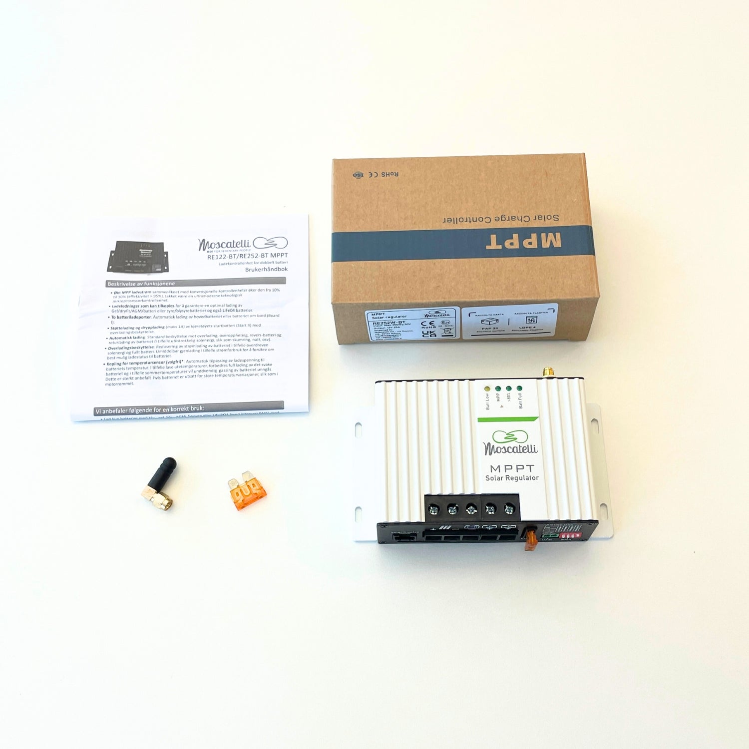 Regolatore MPPT 25 A DUO – fusibile esterno – Bluetooth integrato - Bianco