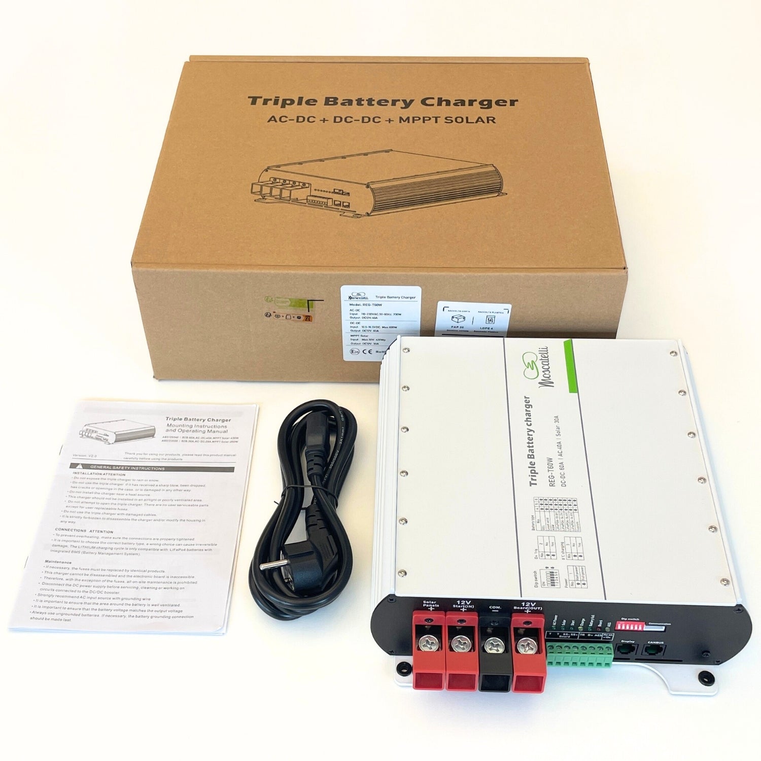 Caricatore Triplo MPPT 30A - DC/DC 60A - AC/DC 40A