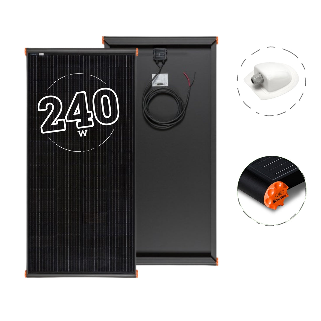 PANNELLO SOLARE CAMPER 240W BLACK BOOST - 42V